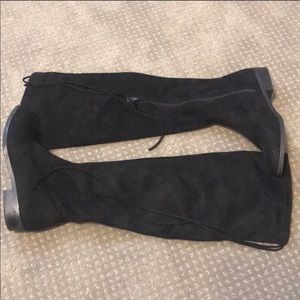 Black suede over -the-knee boots